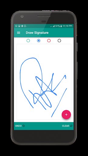 Drawing a signature on the canvas in the Draw Signature app
